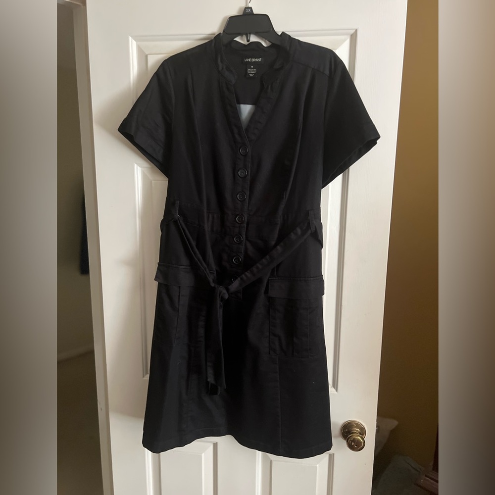 Lane Bryant Black denim shirt dress